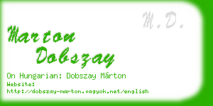 marton dobszay business card